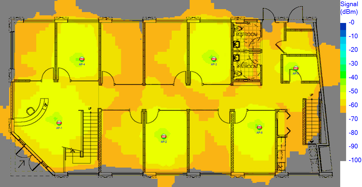 proper access point placement honeycomb in room office