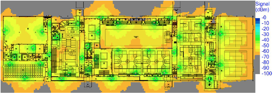 Wireless Site Survey Access Point Primary Coverage Signal Heatmap